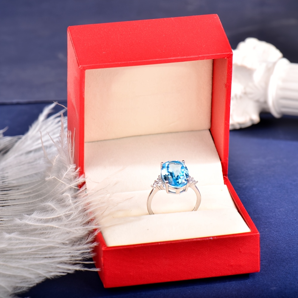 Women's Natural Topaz Adjustable 925 Sterling Silver Ring