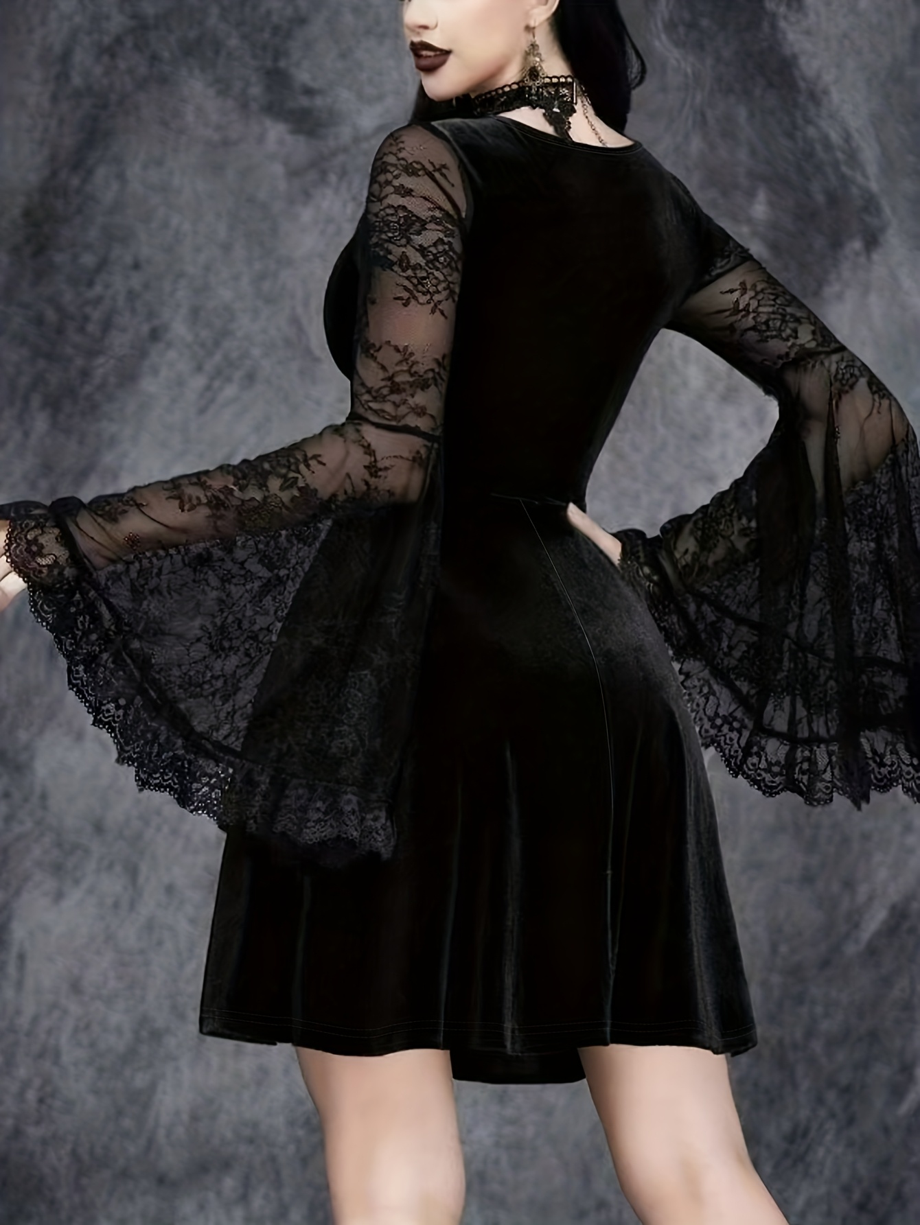 new womens autumn winter dark gothic style elegant - Temu