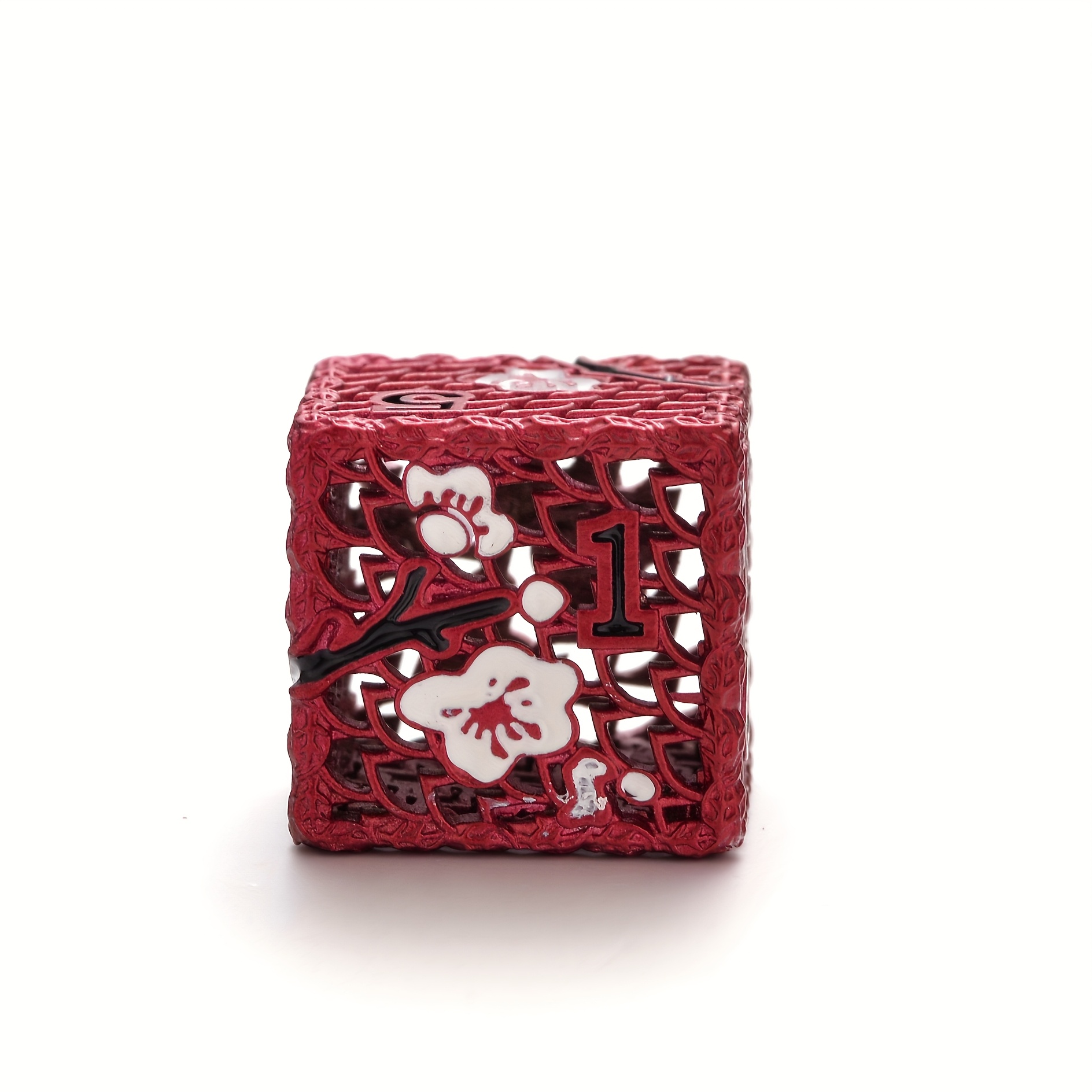 D&D Metal Dice Kit, 7 Rose Metal Hollow Dice Kit
