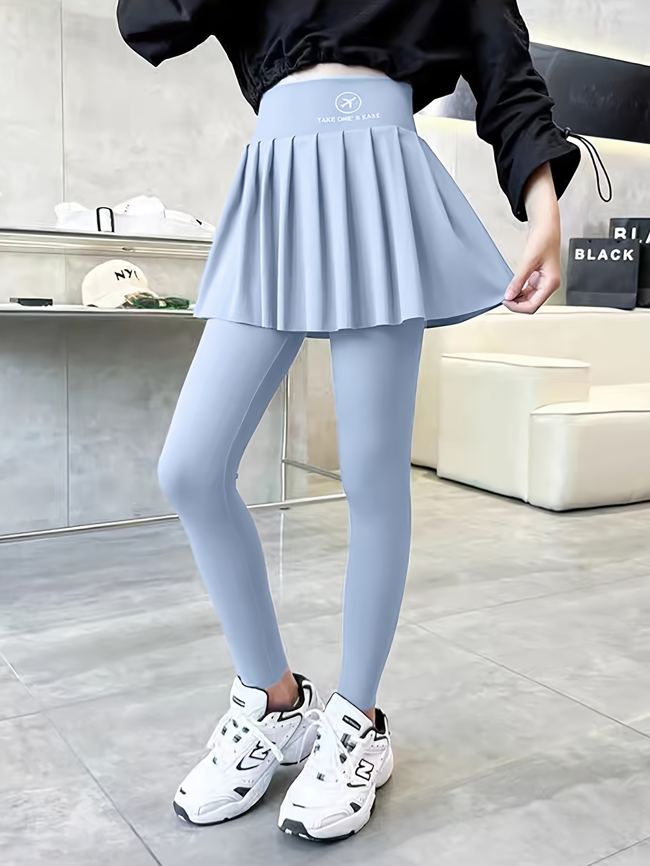 girls' activewear skorts polyamide blend high stretch sports