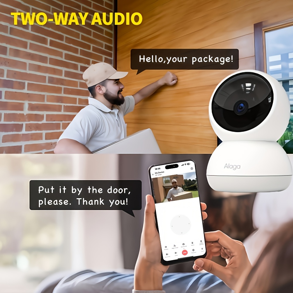 360 panoramic security camera with 2k hd resolution supports dual band wireless wifi monitoring at 2 4g and 5g features detection night vision and pet monitoring suitable for babies pets and caregivers battery not included Product details 6