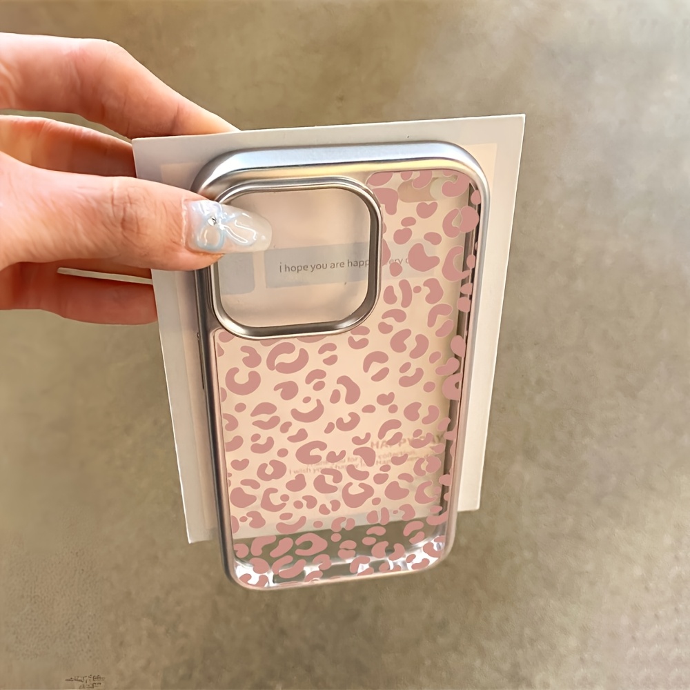 TEMU Phone Case: Full-screen Pink Leopard Design Phone Case, Suitable For Iphone 16 Pro Max/16 Plus/16 Pro/17/16/15/14/13/12/11. Features Drop-proof