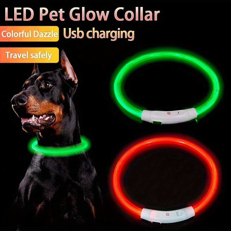 led light collar luminous anti   collar usb rechargeable abs material lithium polymer battery 2