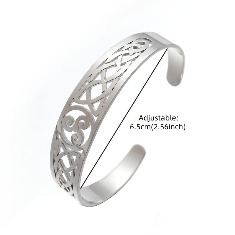 Women's Retro Celtic Knot Design Stainless Steel Open Bangle
