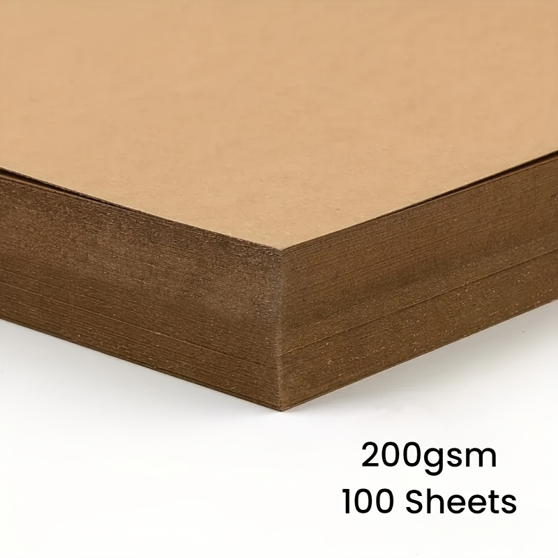 Lot 50 Feuilles Papier Kraft A4 200g - Carton Naturel Pour Bricolage, Impression & Cadeaux Vintage