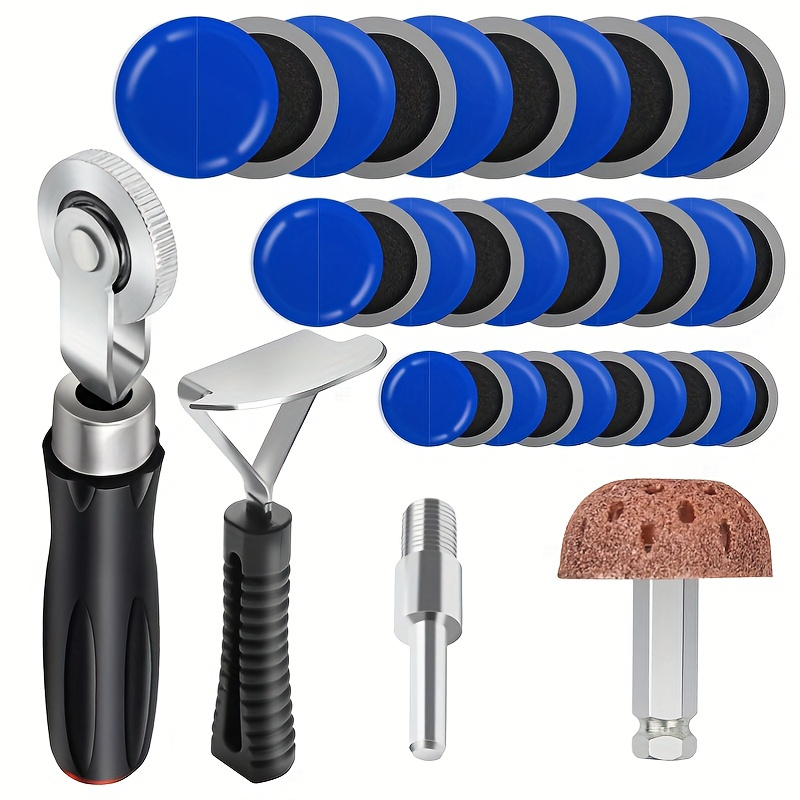 

60+3pcs Tire Kit, Tire /tire Polishing /tire /30pcs Tire Patches 32mm/42mm/58mm, Car Tire Tool