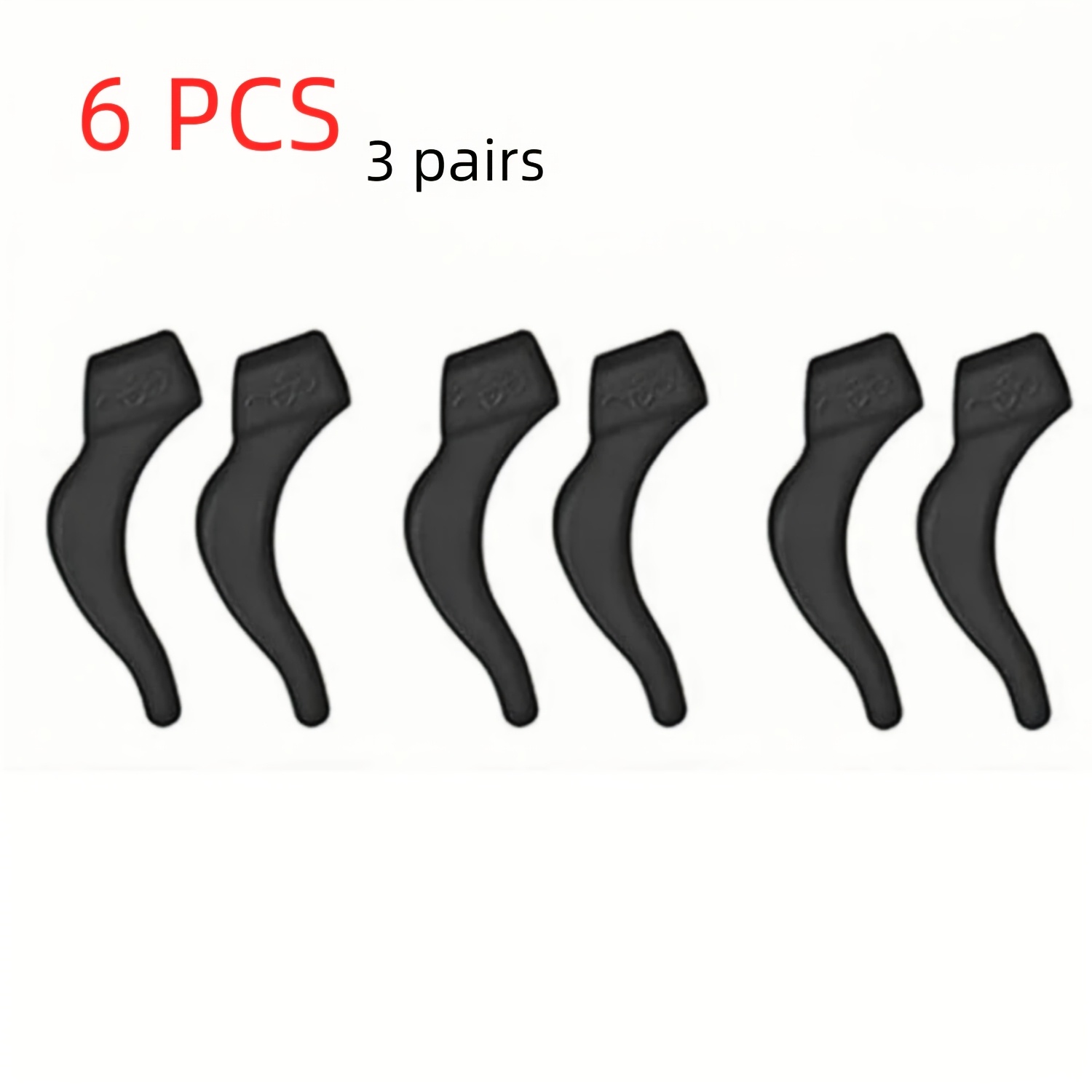 TEMU 3 (6 piezas) de ganchos antideslizantes para gafas - Fundas para patillas de elasticidad y cómodas, agarres seguros universales, accesorios de