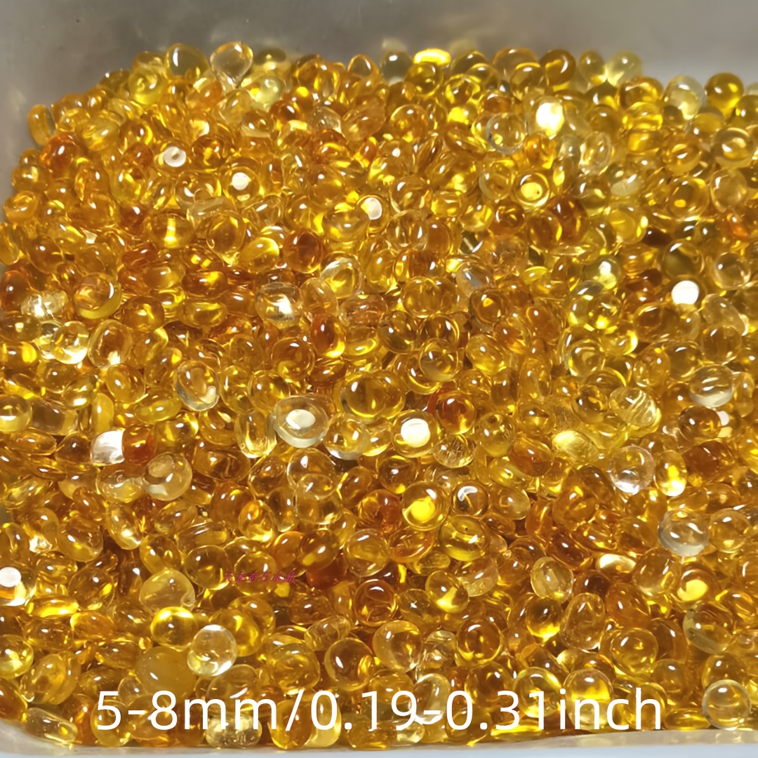 TEMU 60g/150g/300g Gelber Glaskies, Gelber Glaszerkleinerter , DIY- dekorativer Schmuck, kann im Wohnzimmer platziert werden, um Aquarien Pflanzen zu