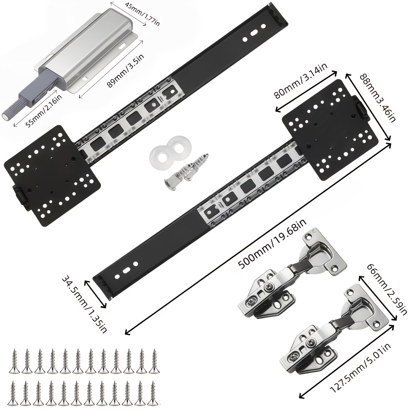 TEMU di Guide Scorrevoli con Chiusura Magnetica/ - 5 Pezzi - Pieghevole per Porte Scorrevoli Resistente, per Armadi, Guardaroba e Supporti TV -