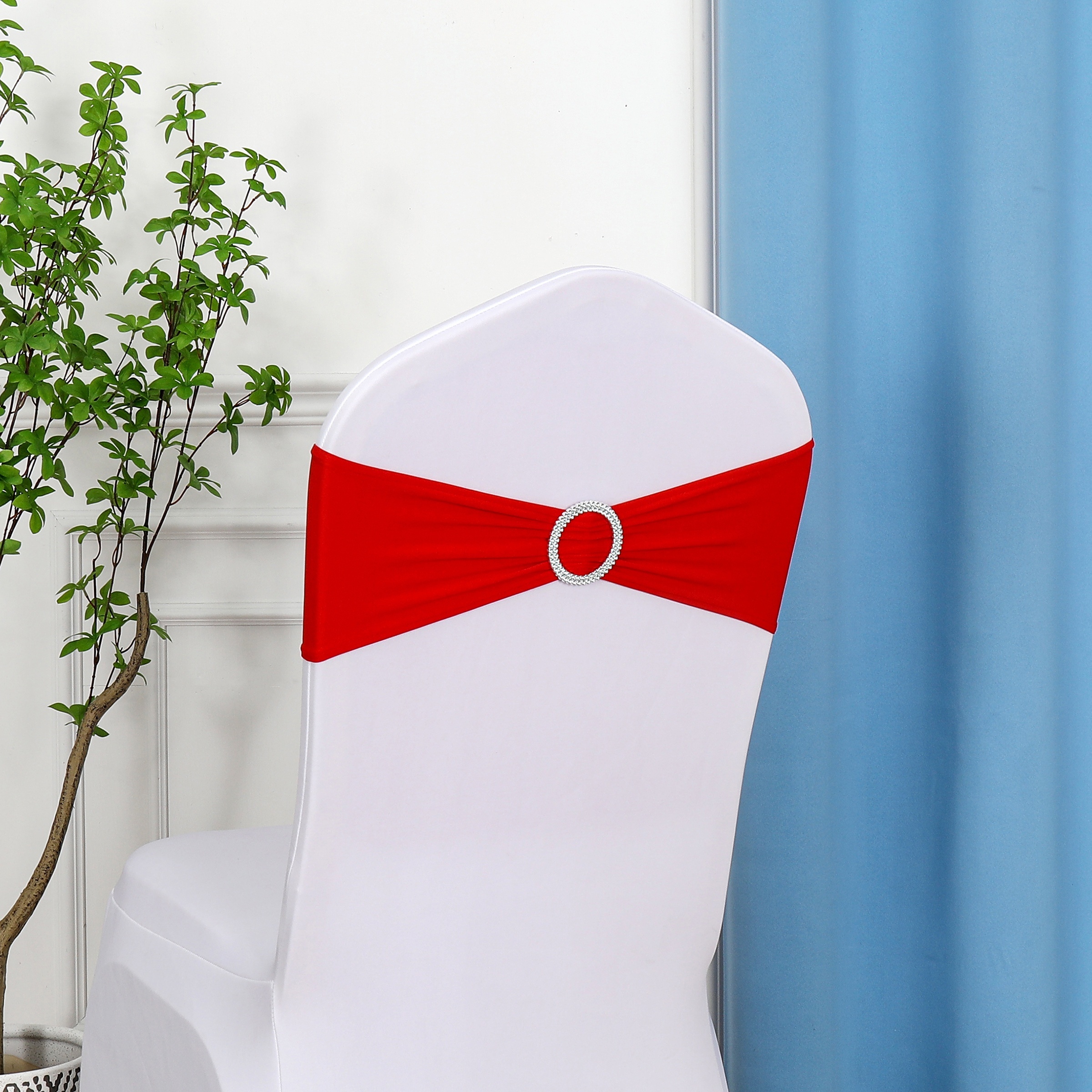 

20pcs, Spandex Chair Bands With Bow Tie, Universal Elastic Chair Ties, Suitable For Wedding Parties, Ceremonies, Reception, Banquet Decorations (red)