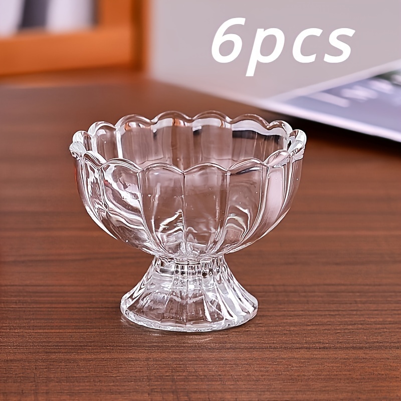 E-shop Preis beinhaltet Schaumstoff-Sicherheitsverpackung 6er-Set Kreative Blütenblatt-Eiscremeschüssel, für Desserts, Eis, Obst, Gewürze, Snacks und