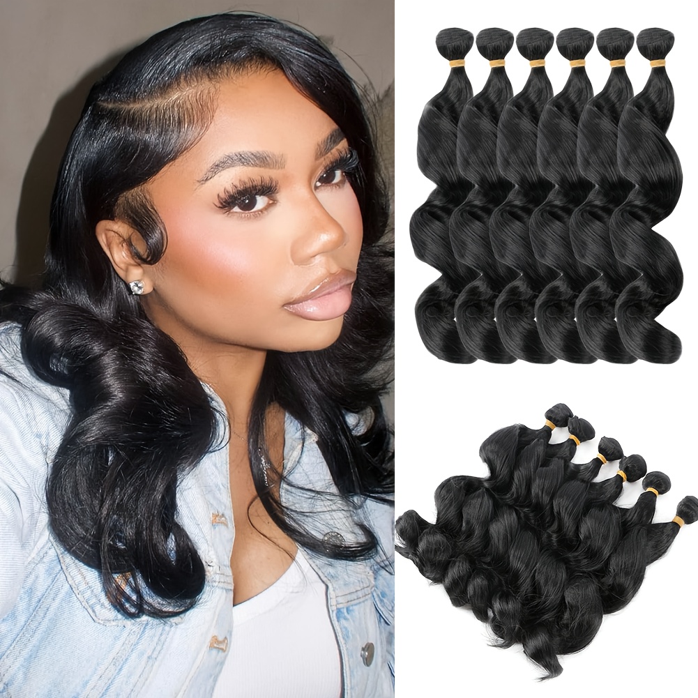 6 bundles looking synthetic hair extensions suitable 14 18  display picture 1