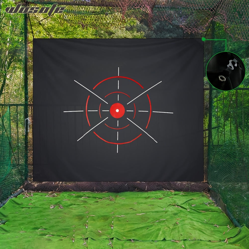 TEMU Wosofe Black Golf Cloth 66x57" - Practice & Swing Training, Includes Hook For Easy Hanging