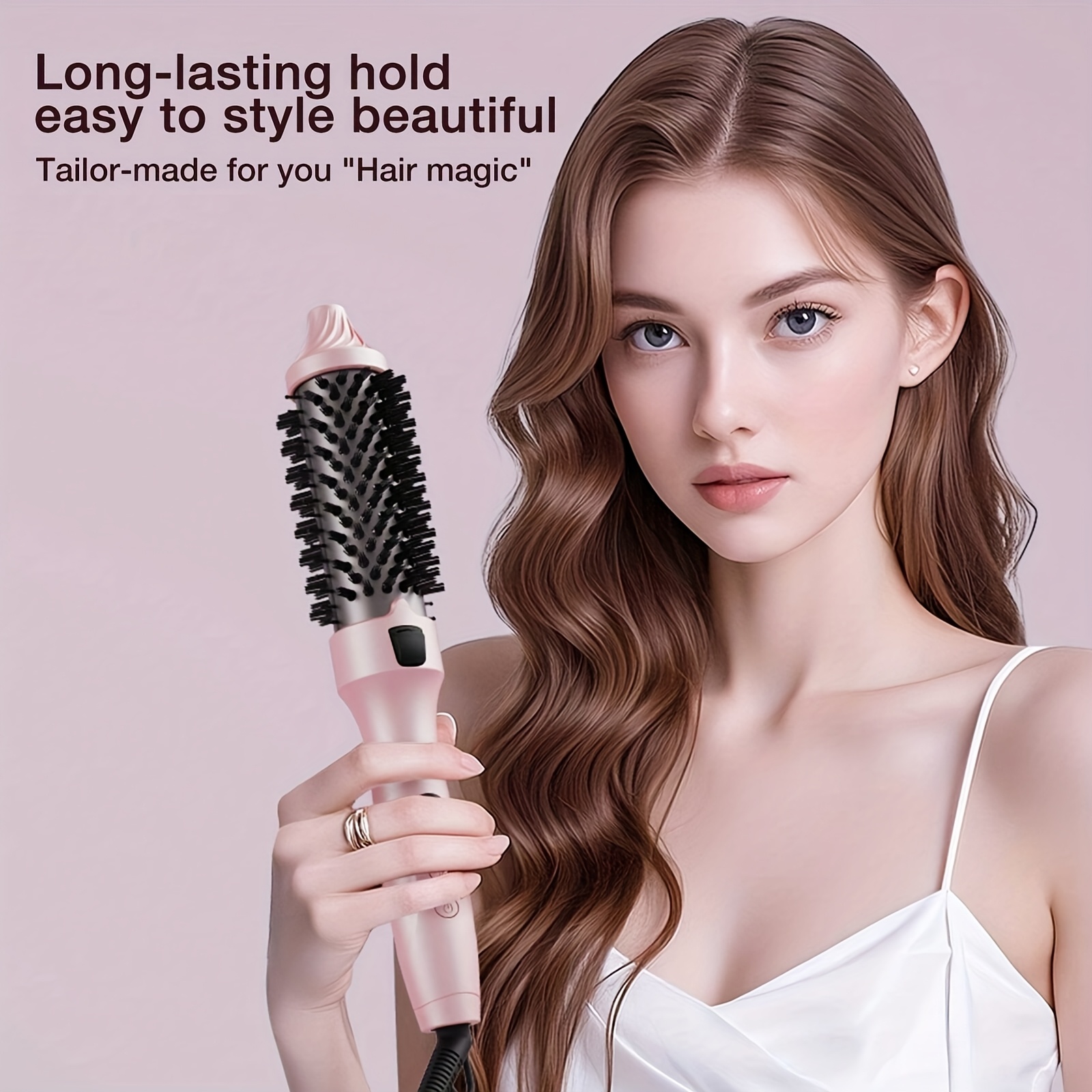 Thermal Air Brush, Straight & Curling 2-in-1 Blowout & Natural Curls, Negative Ion Tech for Frizz-Free, Temp Control & Lightweight for Travel/Gift — Zaynora Luxury Marketplace