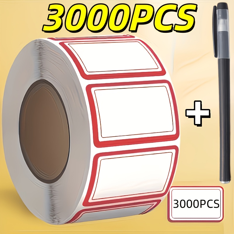 TEMU 3000 Étiquettes Colorées (Avec Stylos ) - Résidus de ou d' - pour Contenants Alimentaires, Bouteilles Pré-Préparation - Autocollants