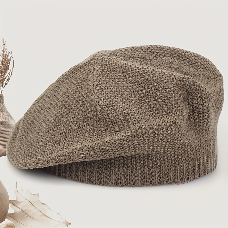 E-shop 1 Stück Herbst Winter Einfarbig Damen Baskenmütze Warm und Kältebeständig für den täglichen Gebrauch