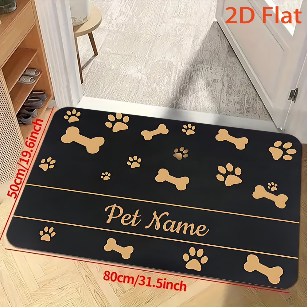 Personalized Doormat with Pet's Name and Paw Print