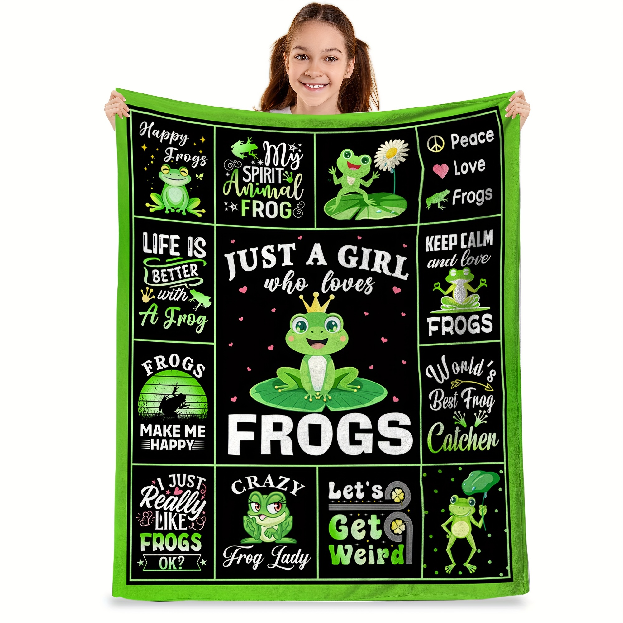 

Gifts, Frogs Gifts For Girls, Just A Girl Who Loves Frogs, Gifts For Frogs Lovers, Frogs Party Decorations Blanket 40"x50