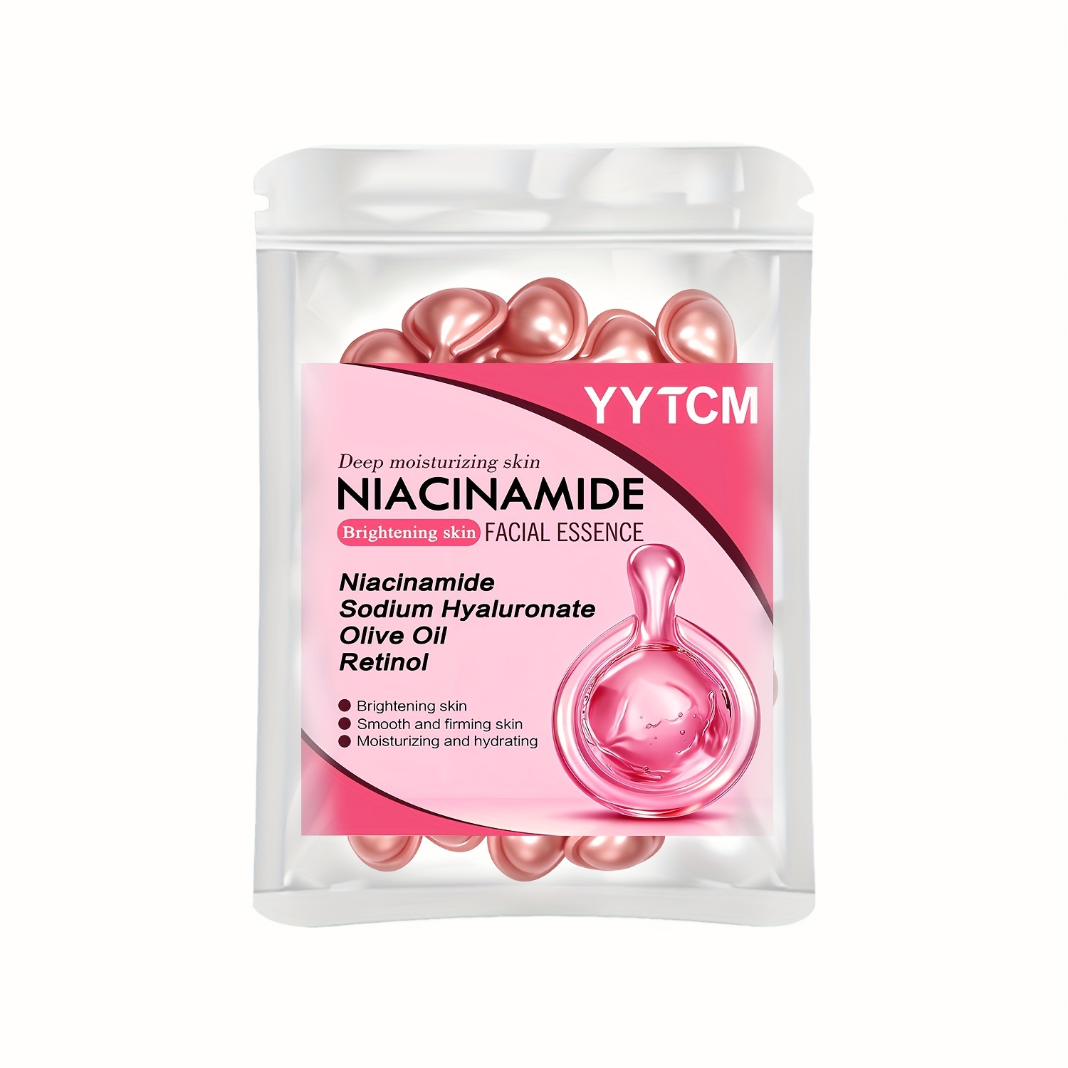 Image of Niacinamide Facial Capsules, Containing Retinol, Olive Fruit Oil, And Flower Extract, Skin Tone, , And Smoothen The Skin X 30 Capsules)/bag - 1 Bag