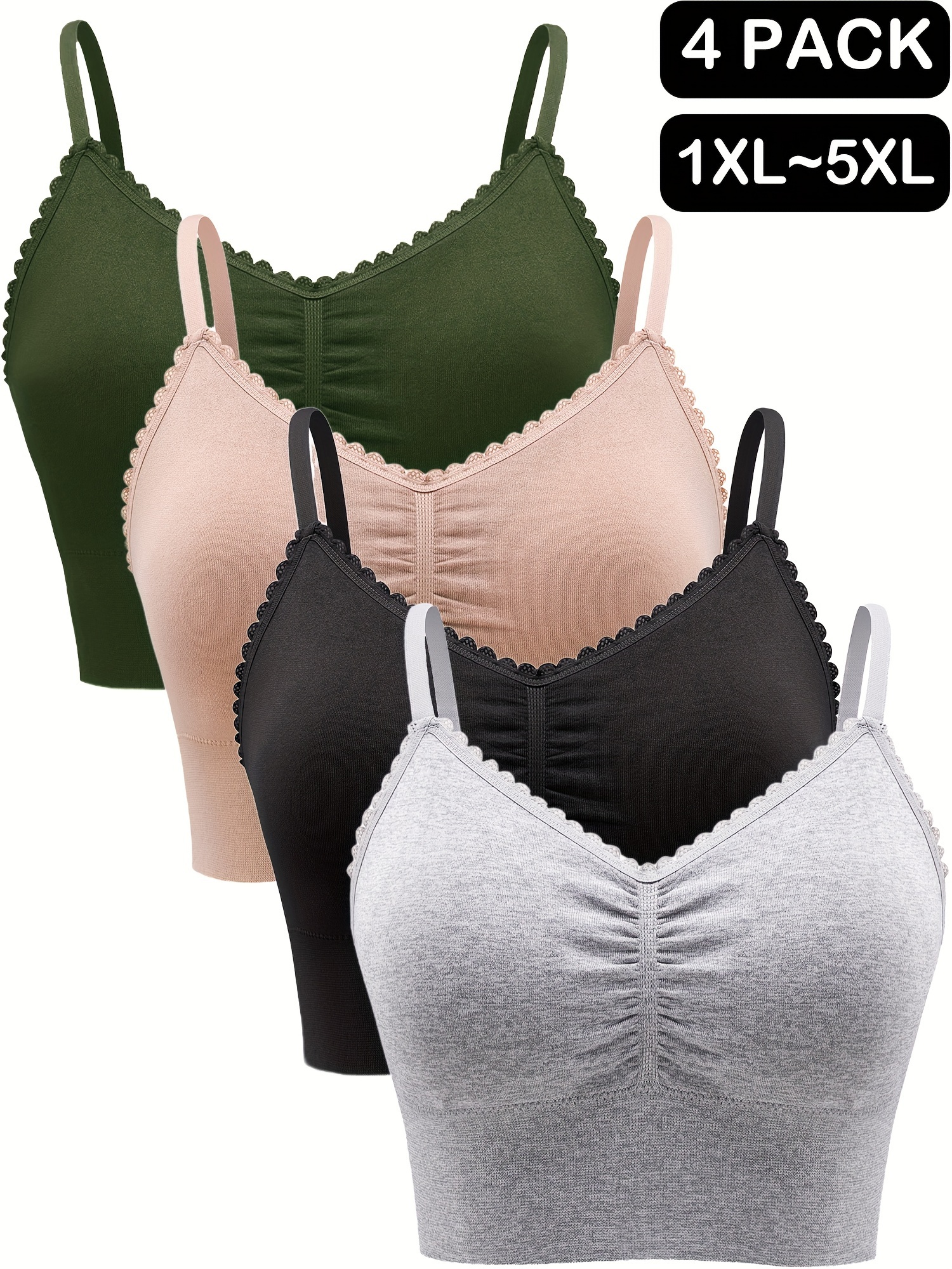 Women's Seamless Wireless Bra - Full Coverage Removable Padded Sleep & Comfort Bra