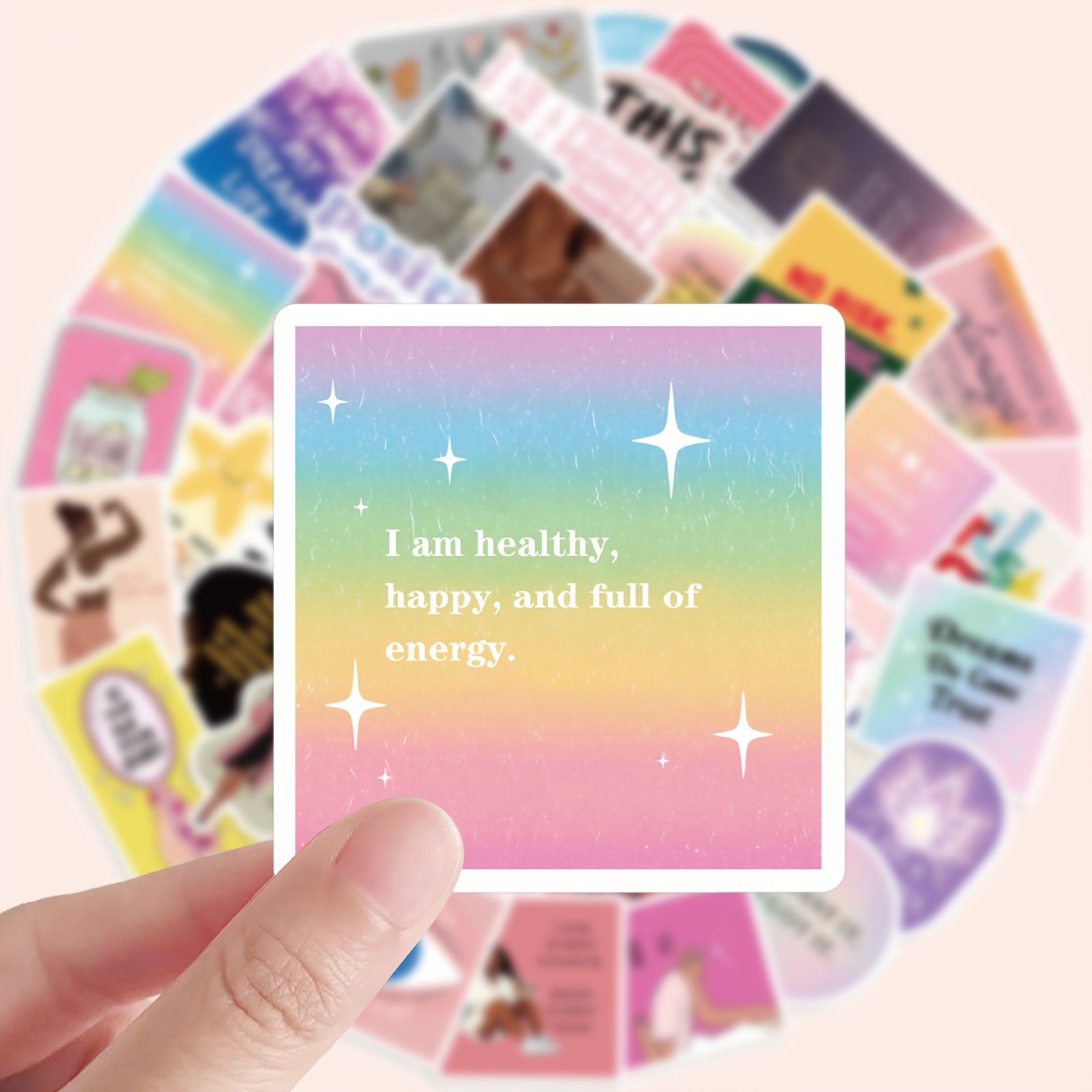 50 PCS Mental Health & Positive Affirmation Stickers - Vinyl, Waterproof For Journals, Laptops, Planners