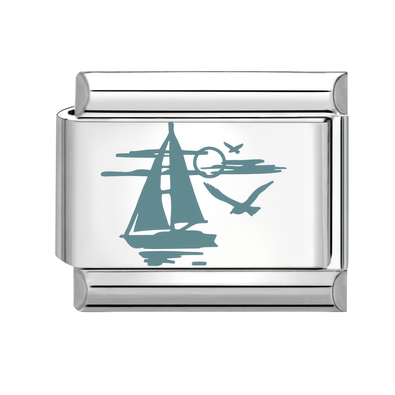 Exquisite Blue Pattern Embossed Ocean Elements Ring