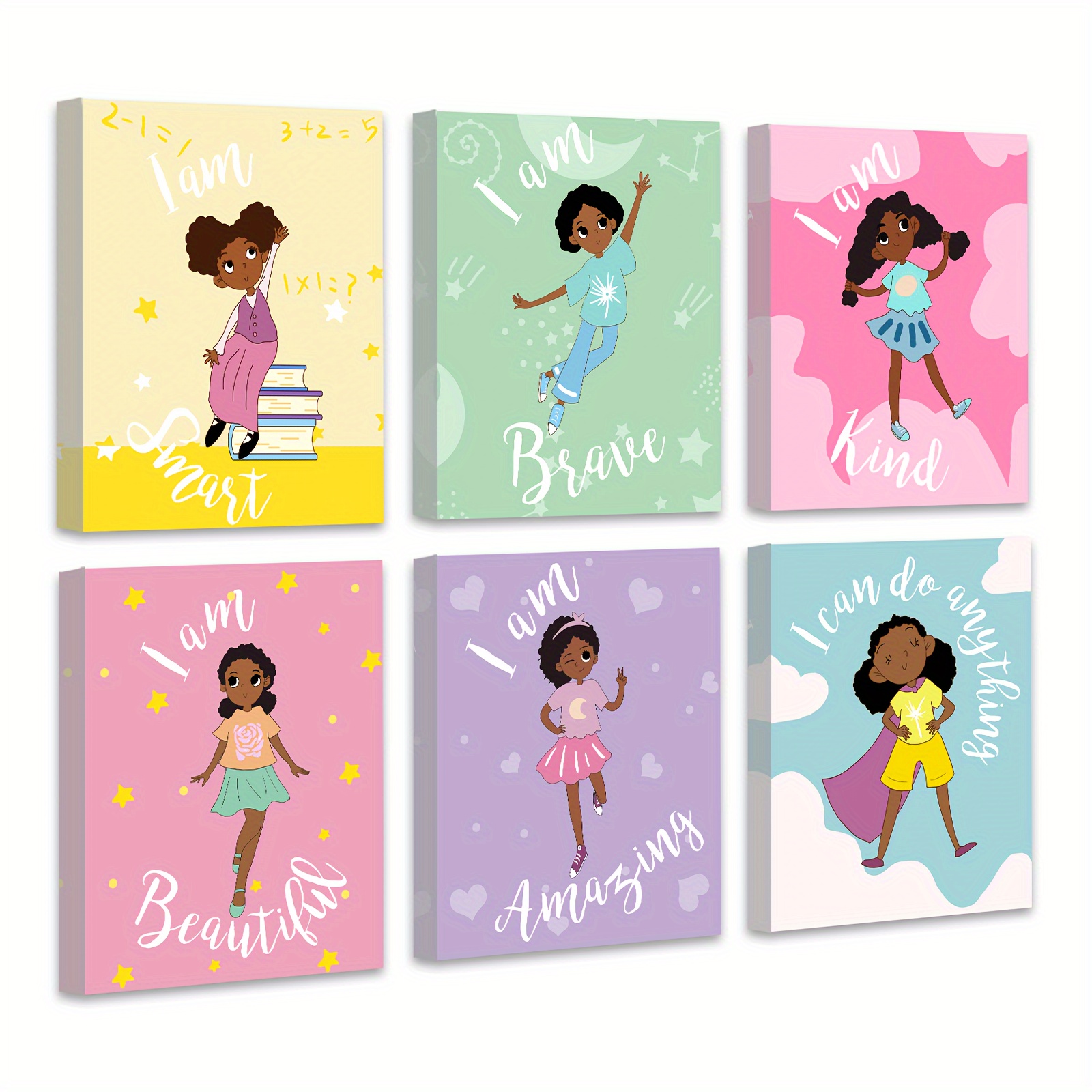 

Girls Room Decor Cartoon Motivational Girls Posters Inspirational Art Paint For Nursery Kindergarten Classroom Room Wall Decorations 8 X 10 Inch