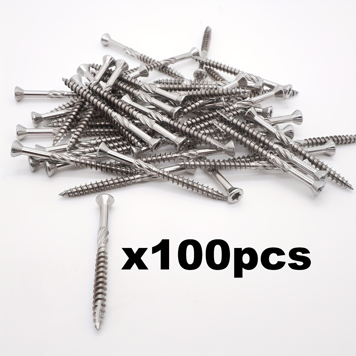TEMU 30/100pcs M5 Stainless Steel Deck Screws, 304 Stainless Steel Wood Screws, Corrosion-resistant, Self-tapping Screws For Outdoor Garden And
