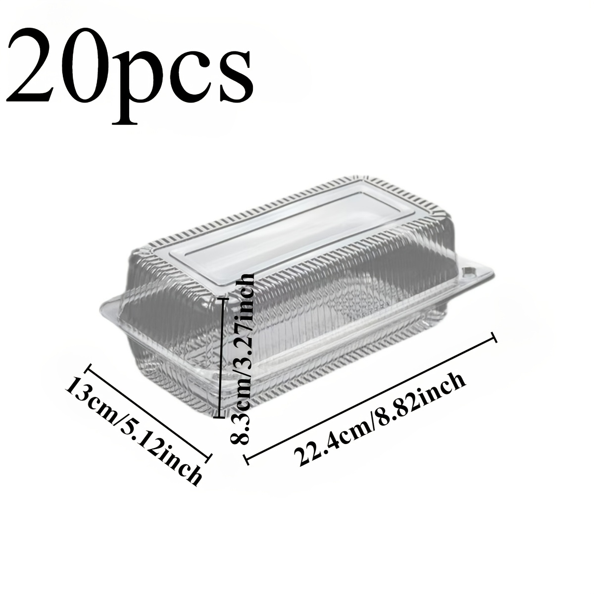 20pcs Plastic Storage Box, Clear Takeout Food Container With Lids, Food Storage Cake Muffin Pastry Takeaway Containers