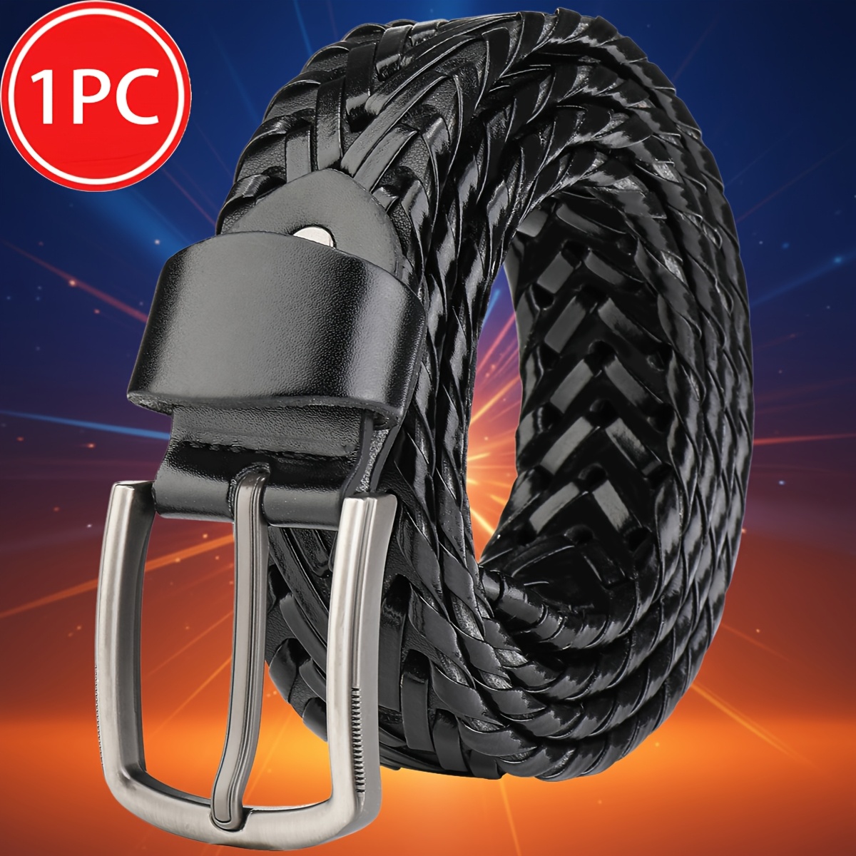 3pcs Casual Men's Belt Set with Needle Buckle Design