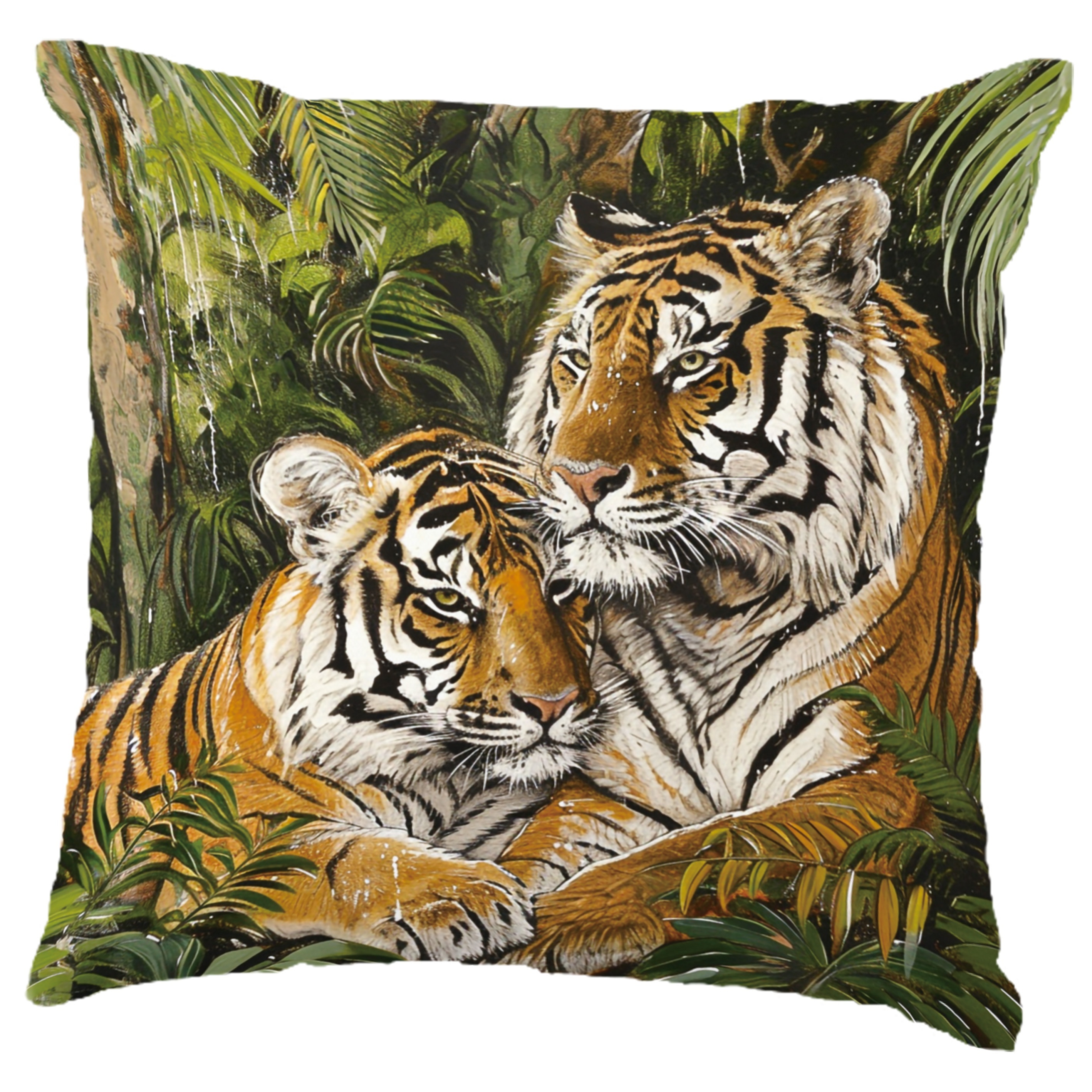 

1pc, Tiger, Fashion Pattern, Printed Pillowcase, Home Decor, Room Decor, Living Room Decor, Bedroom Decor, Sofa Decor, Throw Pillow Case, 18in*18in, Pillow Insert Not Included