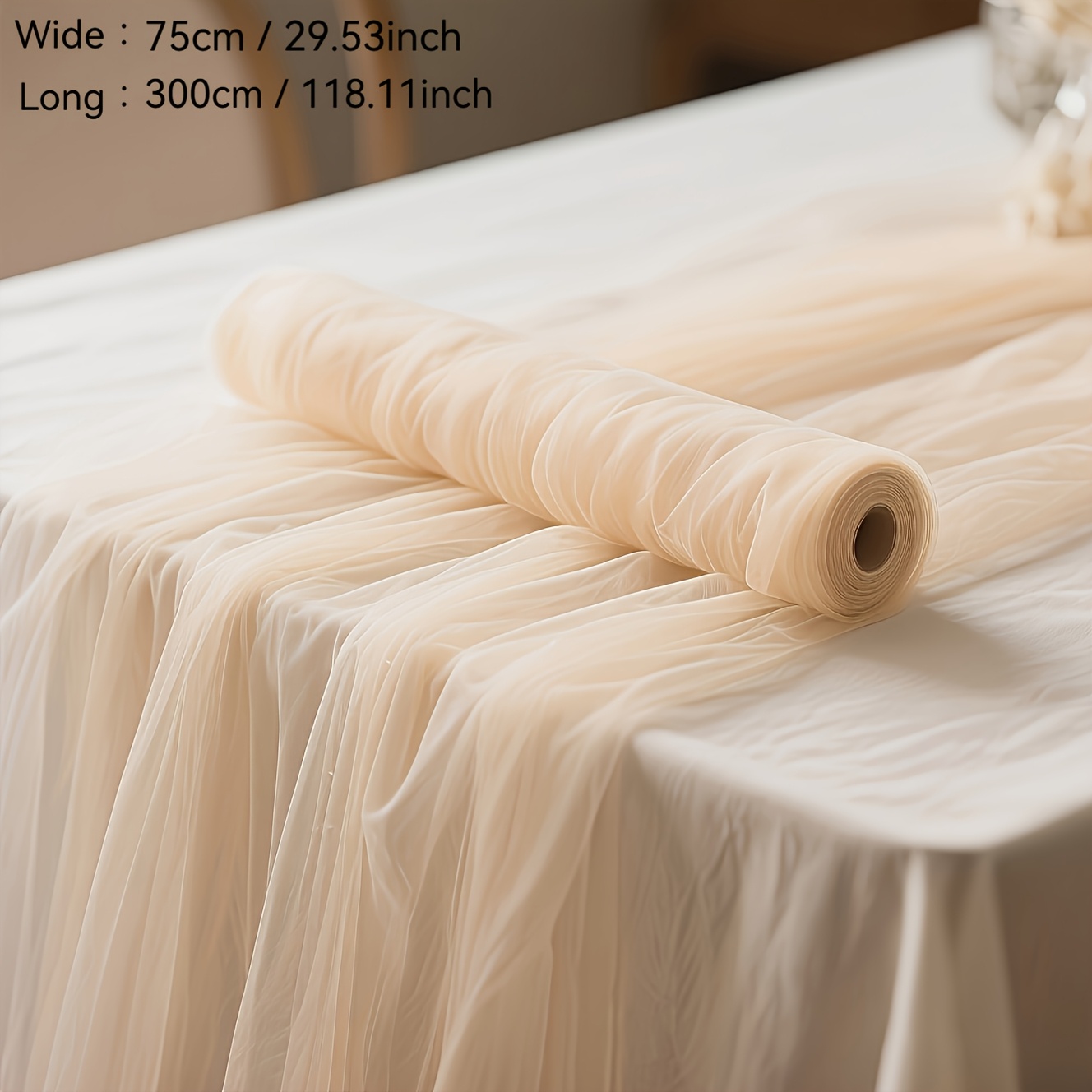 TEMU 2 Roll -colored Tulle Fabric Suitable For Wedding & Party Decorations, Sheer Lightweight Mesh Curtain Arch Backdrop, -proof Indoor/outdoor