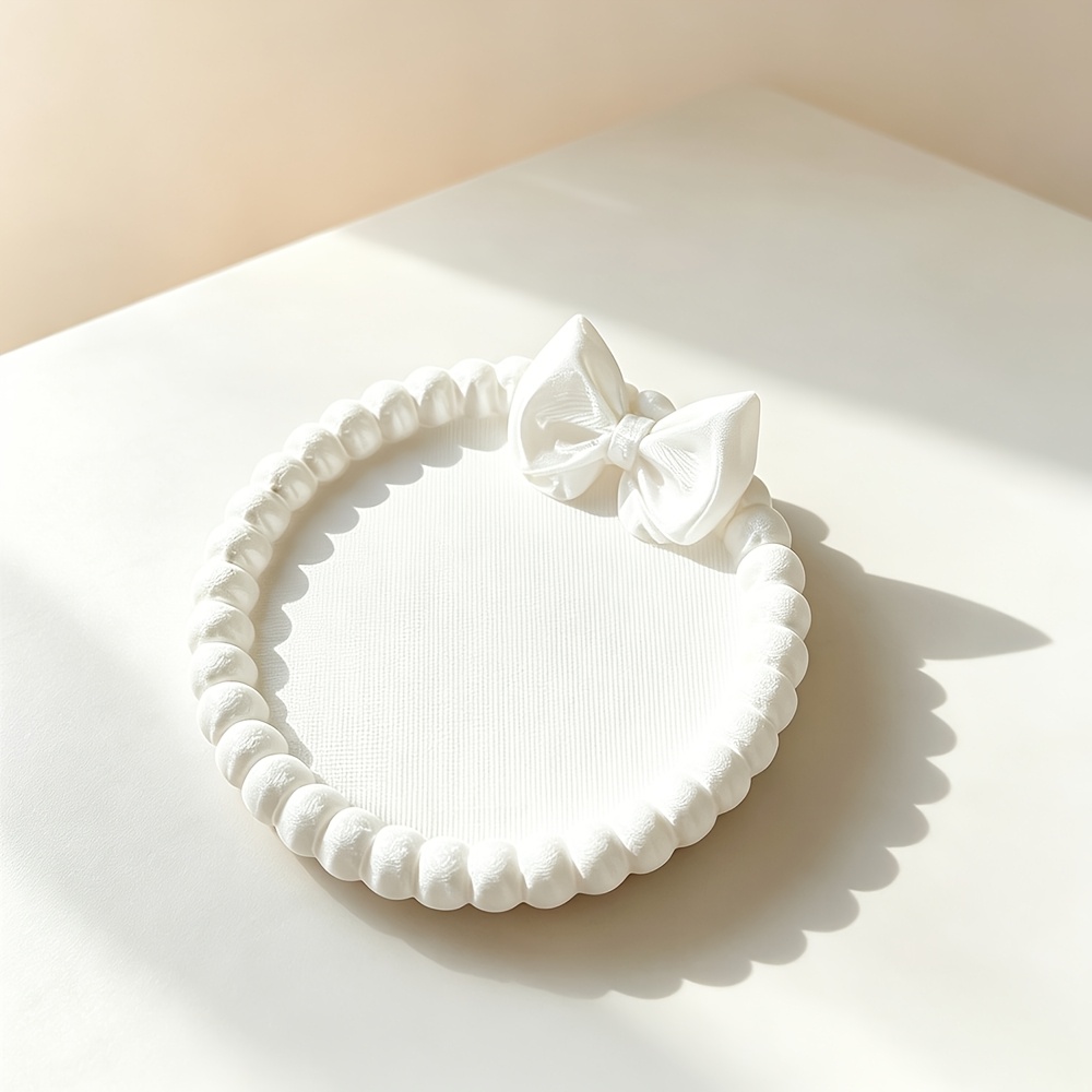 TEMU Plateau à bijoux nœud imprimé en 3D, idéal pour coiffeuse, lavabo et rangement de bijoux. Parfait pour la décoration intérieure, bureau, voiture