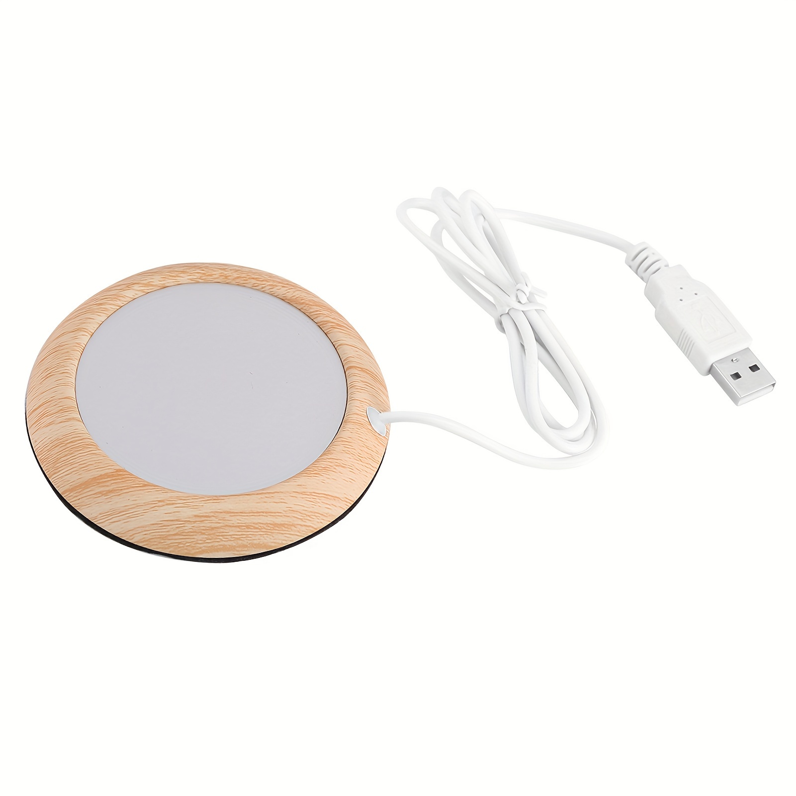 

5w Usb Wood Grain Cup Warmer Heat Beverage Mug Mat Coffee Heater Pad For Hot Milk, Coffee, Tea Warmer Plate