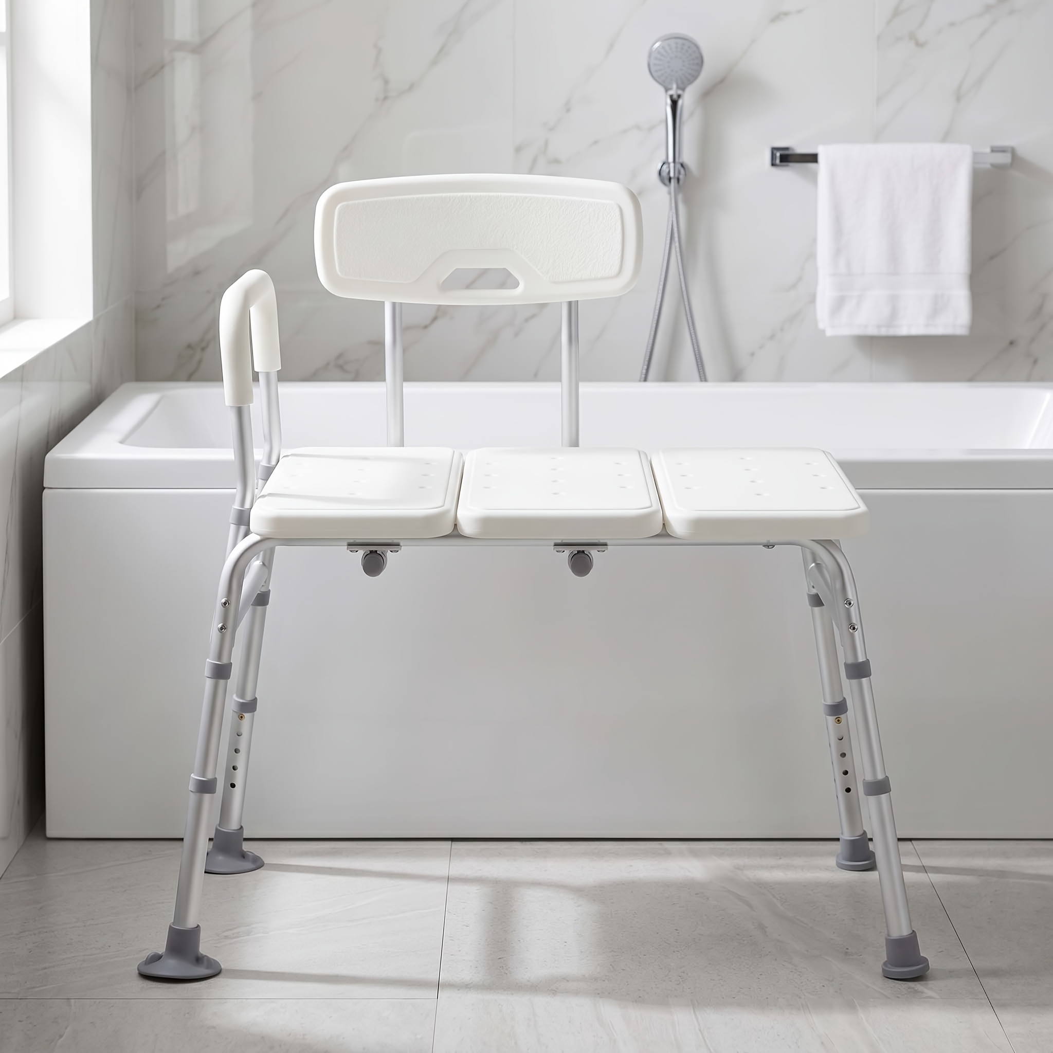 adjustable height shower chair for inside shower non slip shower stool bath seat stable bathroom bench tub transfer bench for seniors adults elderly heavy duty support 300lbs