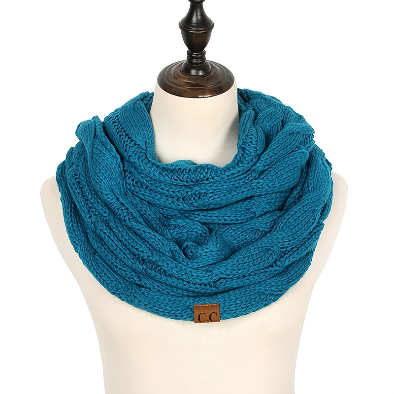 Image of New Women' Color Cable Infinity Scarf Winter Neck Warmer Cowl Collar Circle Scarves Ac041