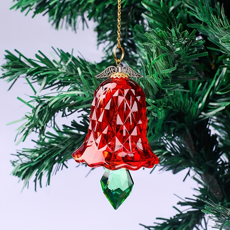 Image of 1pc Bell Crystal Prism Catcher - -dispensing Hanging Chandelier For, For Christmas, New Year, Valentine' & Graduation Decorations - /outdoor Ornament (no Feathers)