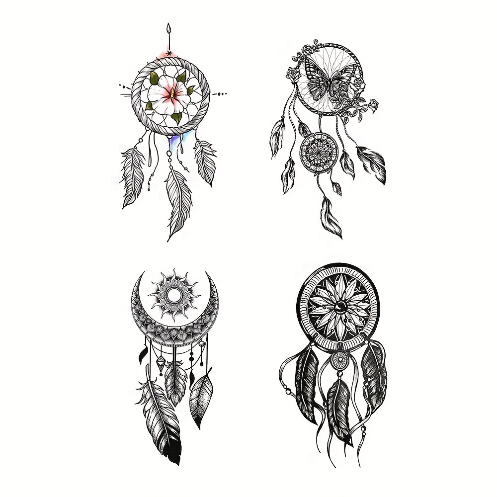 Image of 4pcs Yoemtat Waterproof Temporary Tattoo Stickers Suitable For - Realistic Body Art With Mandala,, , Jewelry & -covering - Application & Removal (permanent For Festivals, Parties, Events)