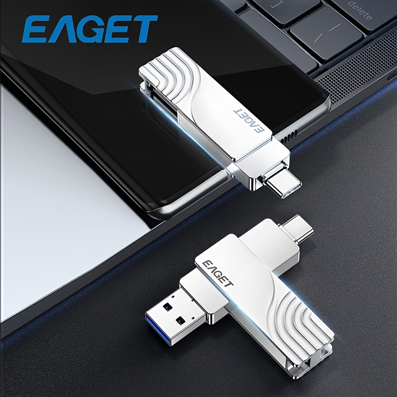 

Eaget Usb 3.2 Flash Drive - Sleek With 360° , Otg , In 32gb/64gb/128gb/256gb - & Portable, Compatible With Usb-a & Type-