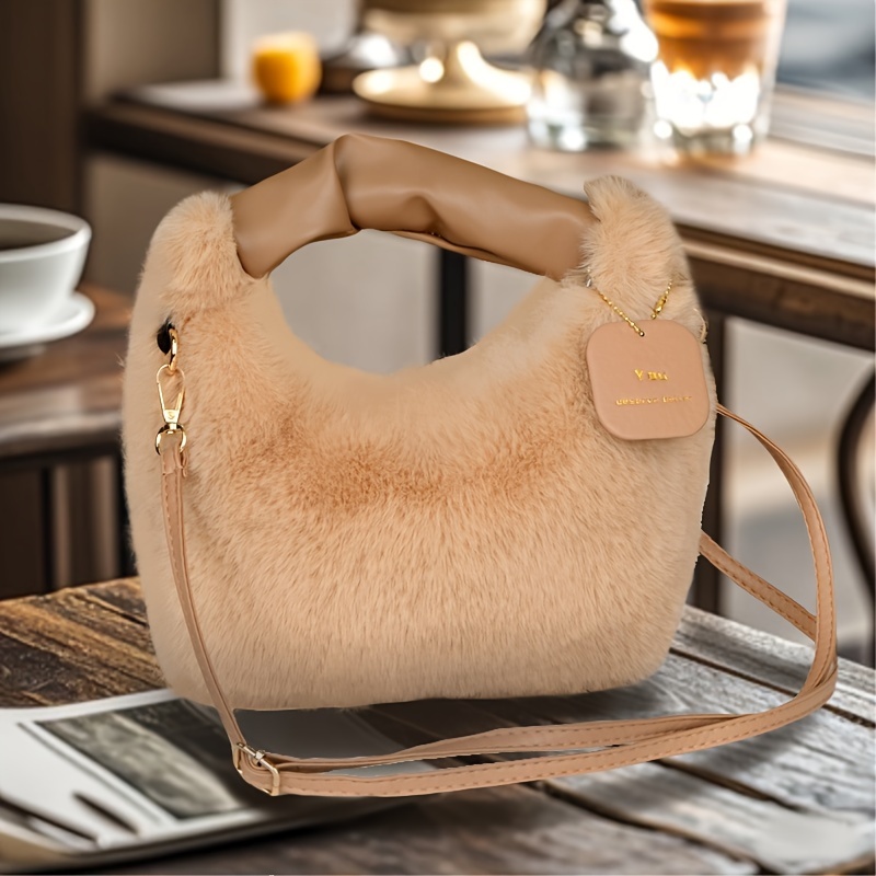 

Sac à Main Élégant en Velours Synthétique pour Femme - Polyvalent & Chic pour Toutes les , pour Cosmétiques, Portefeuille & Bijoux | Disponible en , Foncé, Crème, Noir