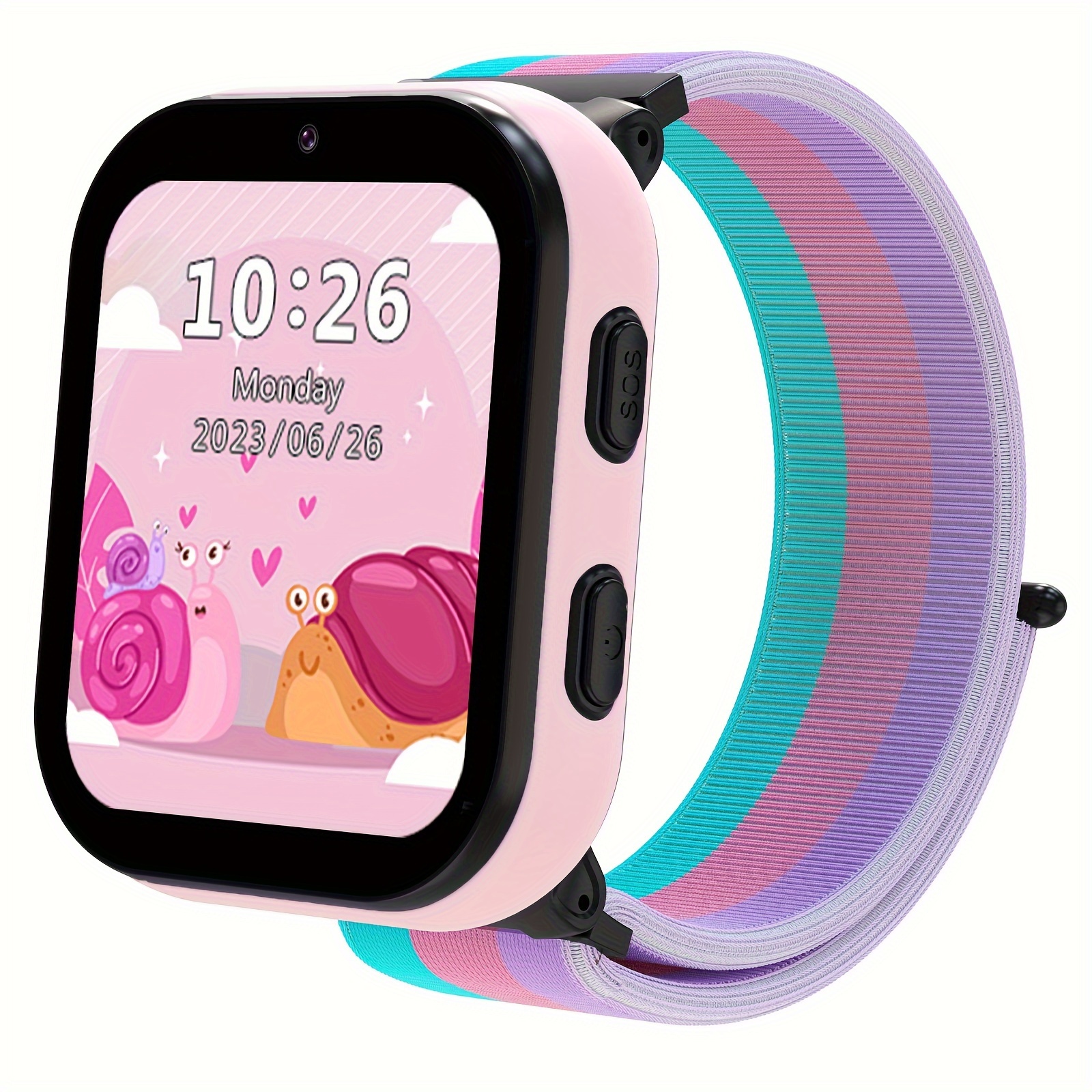 

Pthtechus 4g Smart Watch For Kids, Smartwatch With Phone Call, Video, Camera, Mp3, Sos, Music, And Puzzle Games, Gift For Boys And Girls For Ages 4-12 Pink