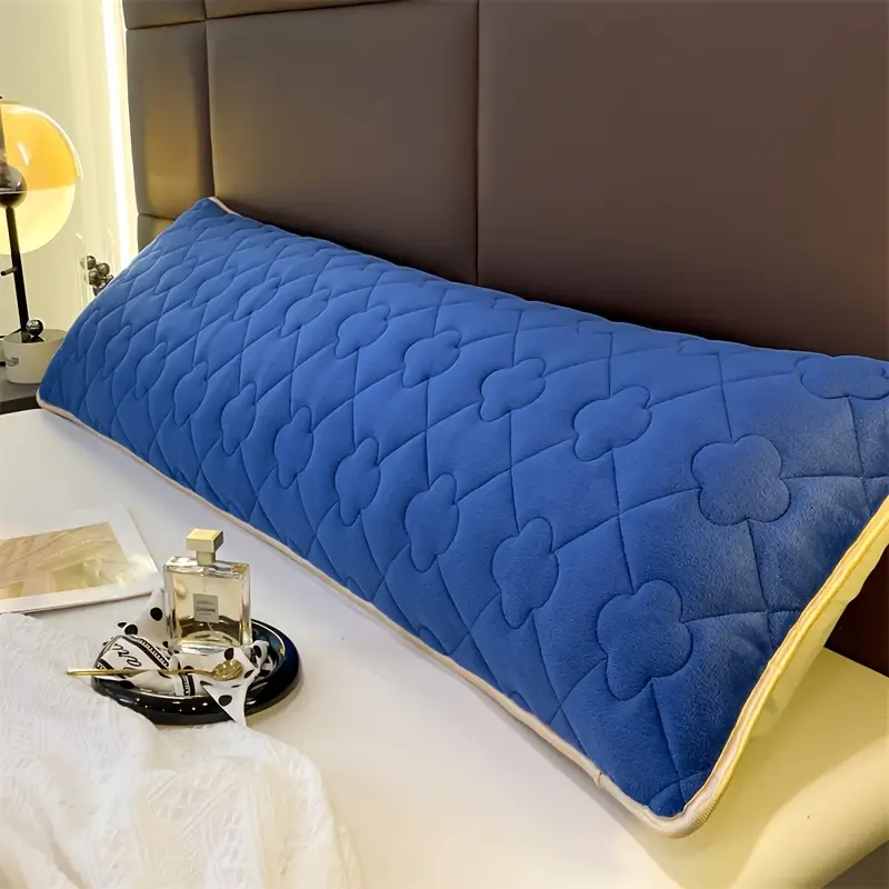 1pc milk velvet fleece pillowcase large size double pillowcase for couples winter thickened 1 2m 1 5m 1 8 washable polyester 100 no print fabric 350 400gsm with pillow insert not included Product details 1