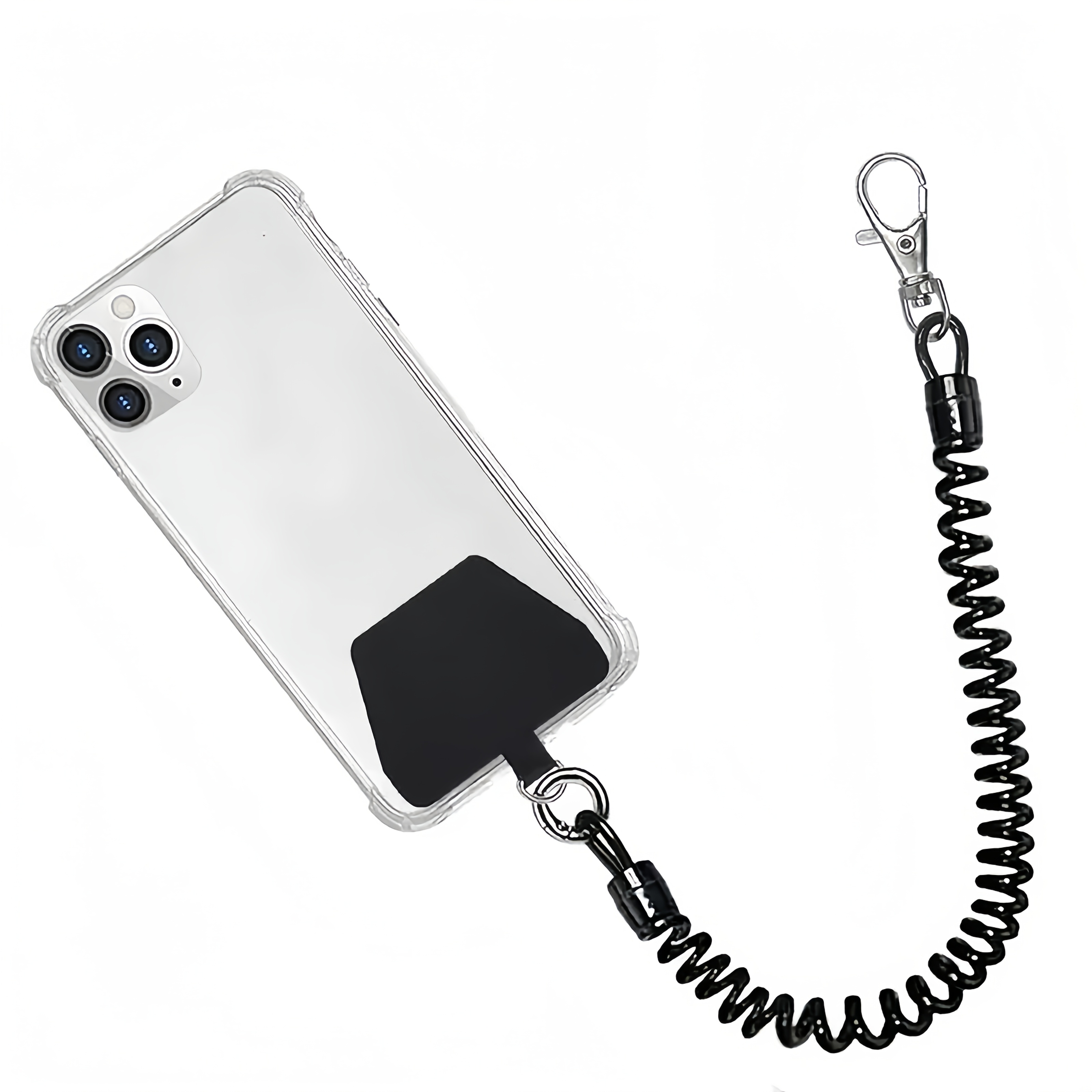 E-shop Wir präsentieren ein vielseitiges Anti-Diebstahl-Handy-Lanyard mit einem Feder-Handgelenkband und einem Handyhülle-Clip, einem einziehbaren