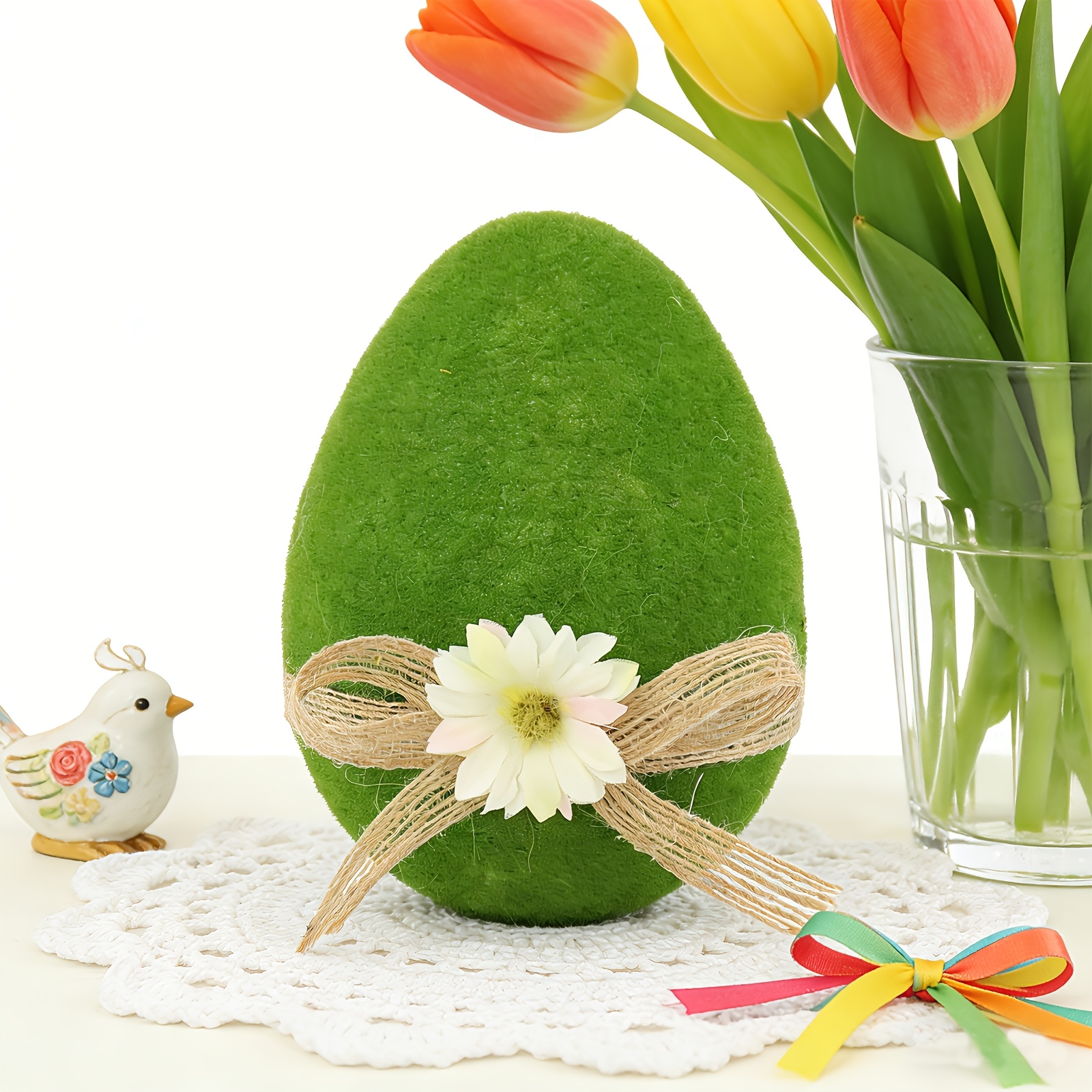 Collectible Figurines, Easter Plush Large Eggs 14cm | Decorative Home Decor Items For Tabletop And Home Decoration, Foam Material, Battery-free