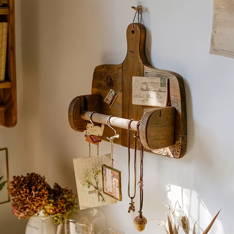 creative decorative toilet paper holder kitchen paper towel rack dining table cutting board organizer and dishcloth hanger Product details 0