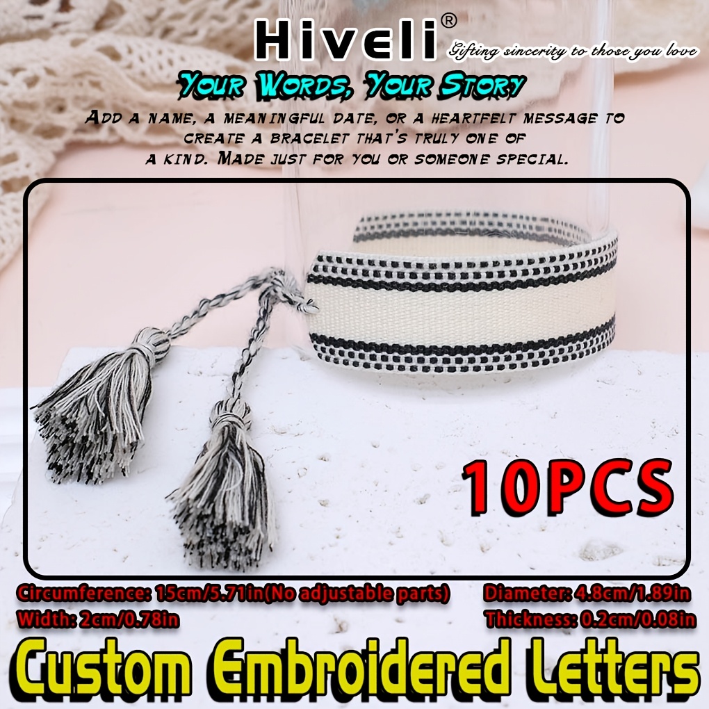 Personalized Hand-Woven Bohemian Bracelet with Double Heart