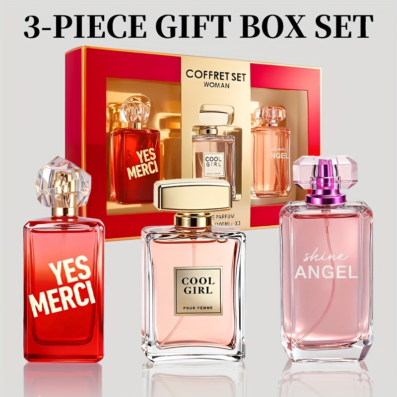 3 piece set womens eau de parfuma spray gift box long - Temu