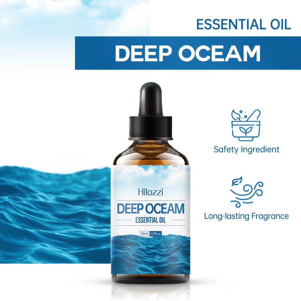 Deep Oceam Essential Oil 30ml/1.01fl.oz, Hydrating And Nourishing Massage Oil for Skin Care, Lightweight Moisturizing Oil for Body Care And Spa Use, Suitable for All Skin Types By