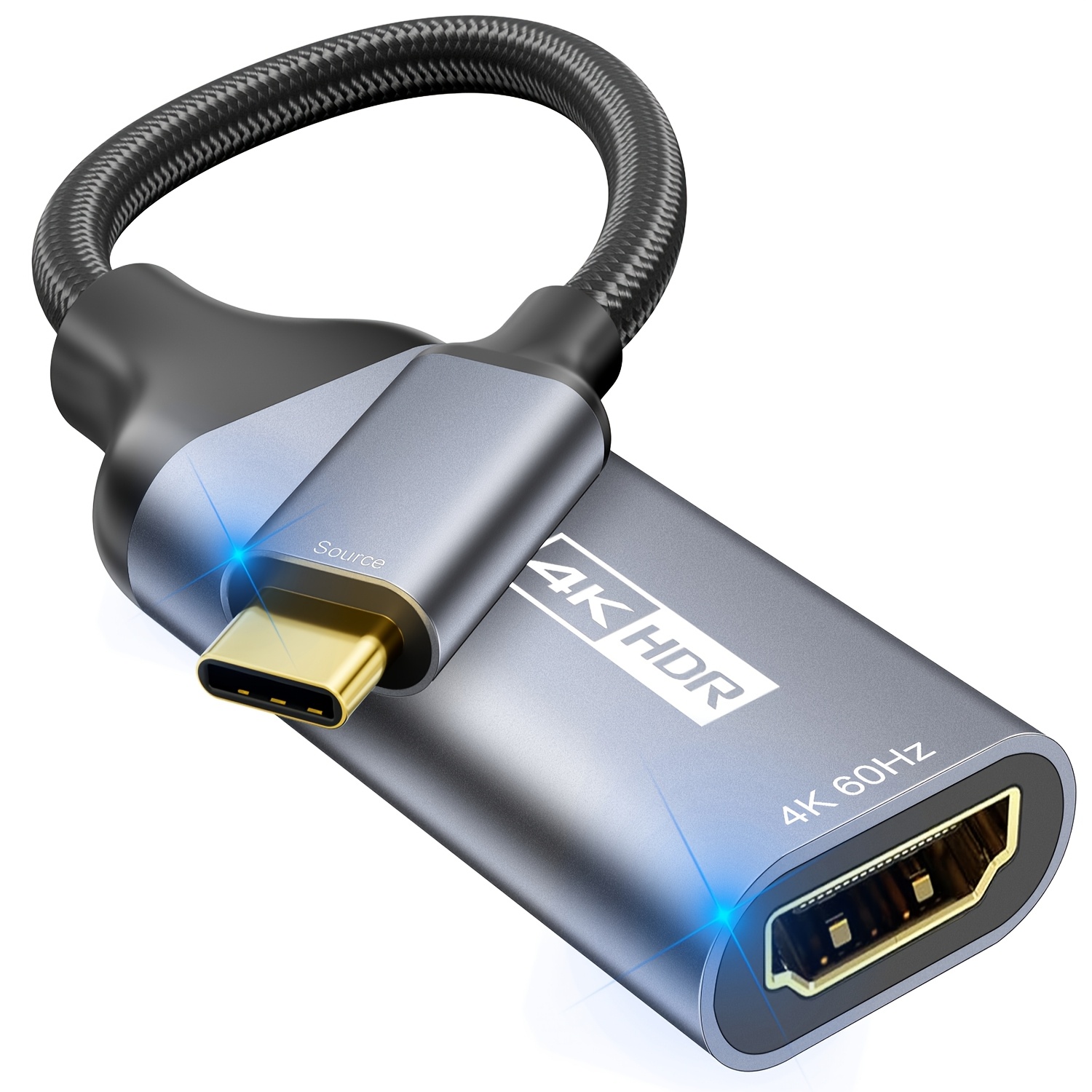 Temu Adaptador Usb C Para Hdtv [4K@60Hz] Conversor De Velocidade Usb Tipo-C 3.1 Para Hdtv 2.0 FêMea [CompatíVel Com Thunderbolt 3/4/5] Para Iphone-image