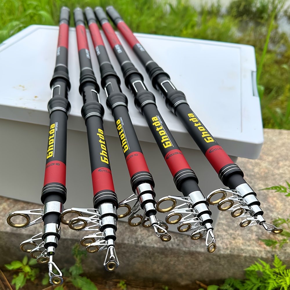 portable telescopic fishing rod carbon fiber fiberglass hard